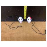 Miniature Porcelain Face Masks Pair