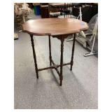 Small Wooden Side Table with Spindle Legs