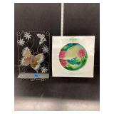 Metal Art, glass Hanging Bird Bath