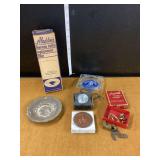 Assorted Items: Thermos Bottle Filler, Gauge, Medallion, and More
