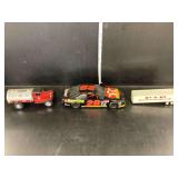Bank Delivery Truck, NASCAR Car, Semi Trailer