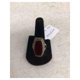 Carnelian Ring 925 Size 9 (New)