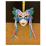 Decorative Ceramic Wall Mask with Ribbons