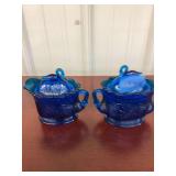 Blue Creamer & Sugar