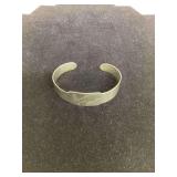 English Silver Open Cuff Bangle Bracelet
