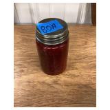 Red Mason jar