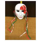 Decorative Ceramic Wall Mask with Floral Design