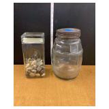 Two Glass Storage Jars