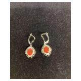 Carnelian Earrings 925 (New)