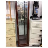 Display Cabinet with Wood Frame and Mirrored Back