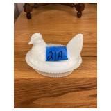Milk Glass Hen On Nest