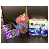 Household Supplies - Trash Bags, Cups, and Paper Towels