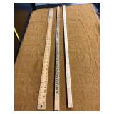 Lot of Three Promotional Wooden Yardsticks