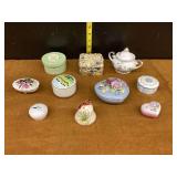 Decorative Trinket Boxes and Small Covered Teapot Assortment