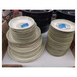 Green and White Dinnerware Set