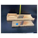 Two Wooden Mandoline Slicers with Food Holder