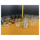 Assorted Glassware Collection with Mugs, Tumblers, and YETI Cup