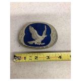 Silver Tone Metal Belt Buckle with Eagle Design