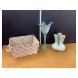 Decorative Glassware and Basket Assortment