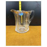 Pressed Glass Creamer with Gold Tone Rim