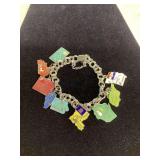 Sterling Bracelet w/state Charms