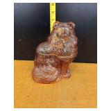 Figural Glass Collie Covered Dish