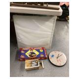 Lithonia Lighting LED Flat Panel, Radio Flyer Sled, Hamburger Press, and Wall Clock