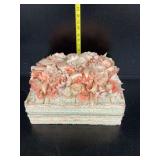 Floral-Adorned Keepsake Box with Assorted Glass Figurines