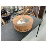 Decorated Wooden Storage Box with Chicken and Egg Motif