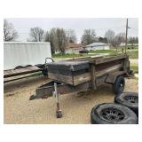 4x8 Utility trailer with single axle, tool box