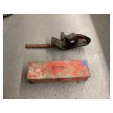 Black and Decker Hedge Trimmer with Craftsman Ratchet and Sockets in Tool Box