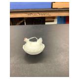 Milk Glass Hen on Nest Covered Dish