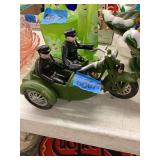 Police and Motorcycle side Car cast iron