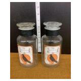 Pair of Glass Apothecary Jars with Raven Motif