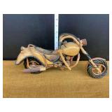 Handcrafted Wooden Motorcycle Sculpture