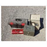 Four Assorted Toolboxes with Tools and Hardware