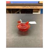 Ruby Red Hen on Nest Covered Dish