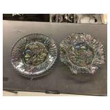 Carnival Glass Plates, Fruit Pattern