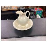White Ironstone Pitcher and Wash Bowl Set