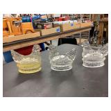 Pressed Glass Hen on Nest Assortment