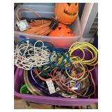 Storage Container with Ropes, Cords and Decorative Lights
