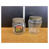 Two Assorted Glass Jars with Metal Lids