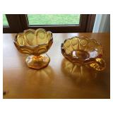 Indiana Glass Harvest Grape Amber Bowls - Set of Two