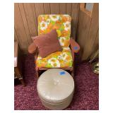 Wood chair and ottoman