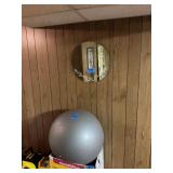 Exercise ball and mirror
