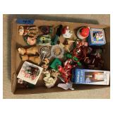 Box Lot of Christmas Ornaments and Decorations
