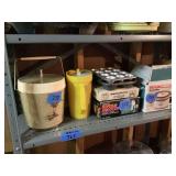 Ice Bucket with Palm Tree Design and Kitchenware Assortment