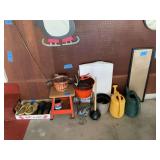 Crocs, sear, water cans, misc