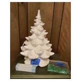 Ceramic Christmas Tree with Light Kit and Decorations