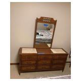 Mid Century Dresser With Mirror 63” W x 18” D x 31” T